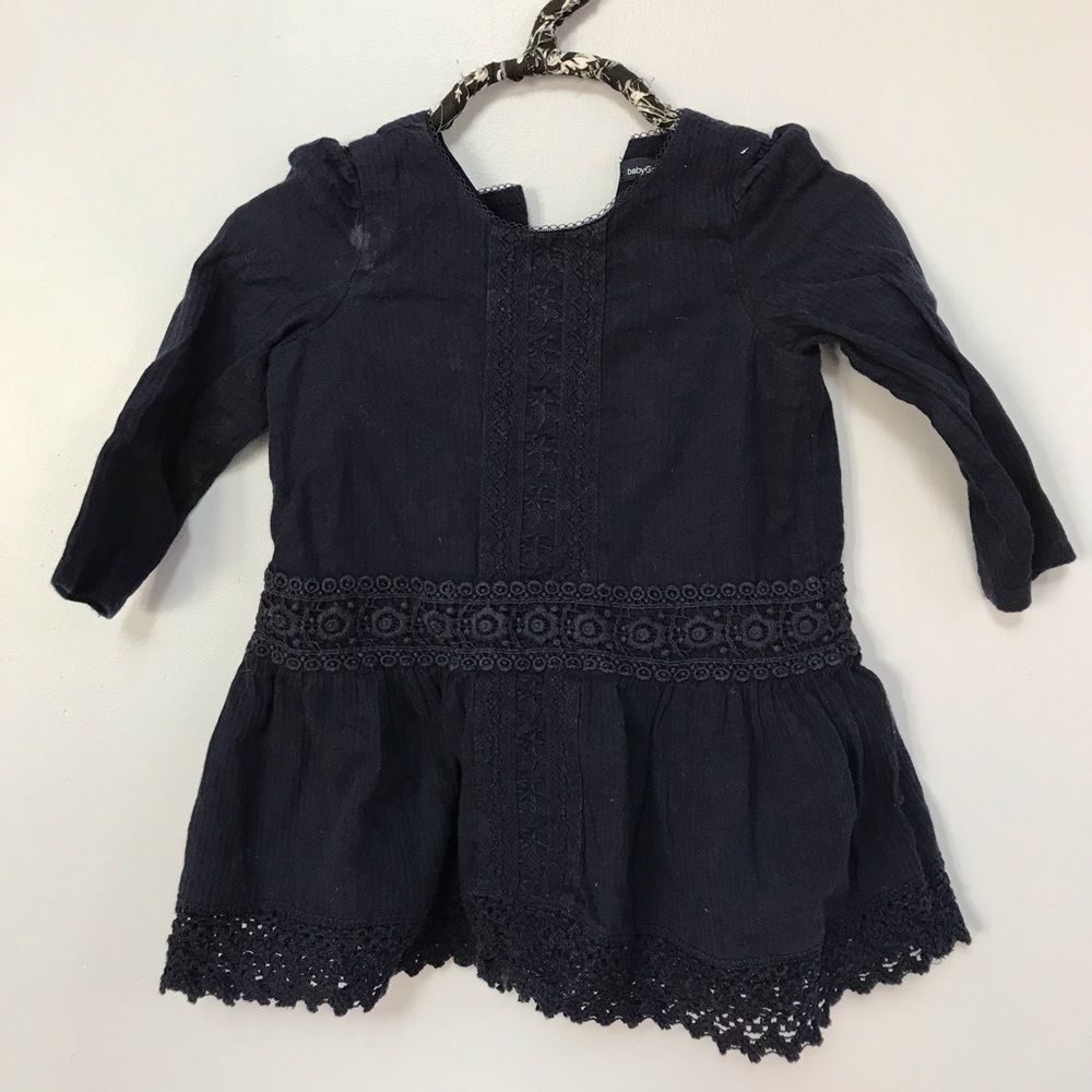 Adorable baby girls navy lace dress